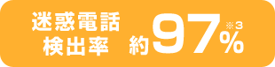 迷惑電話検出率約97% ※3